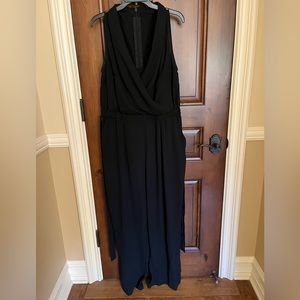 EUC City Chic Faux Wrap Sleeveless Jumpsuit - Black - Size 16 (City Chic S)
